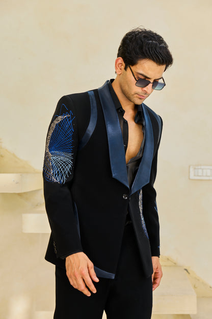 Cobalt Linea Embroidered Tuxedo Set