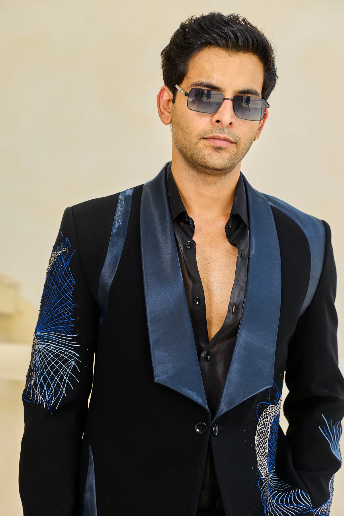 Cobalt Linea Embroidered Tuxedo Set