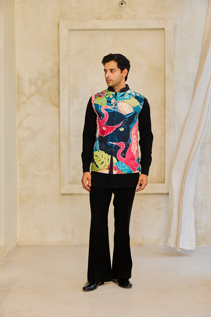 The Jungle Motif Nehru & Kurta Set