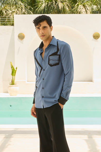 The Riviera Wave-Trim Shirt