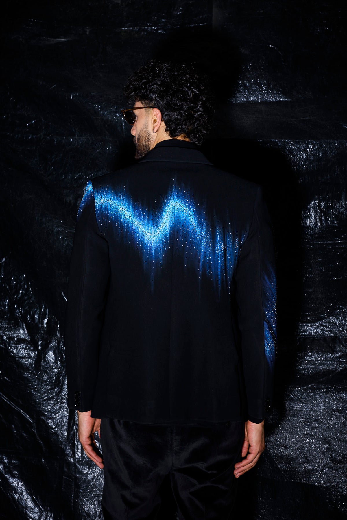 Electric Cobalt Hand-Embroidered Tuxedo