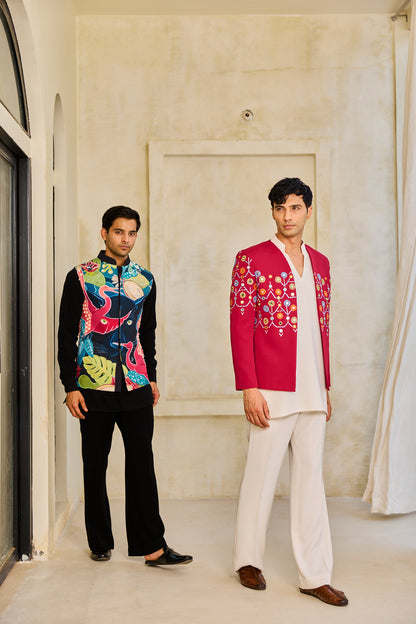 The Jungle Motif Nehru & Kurta Set