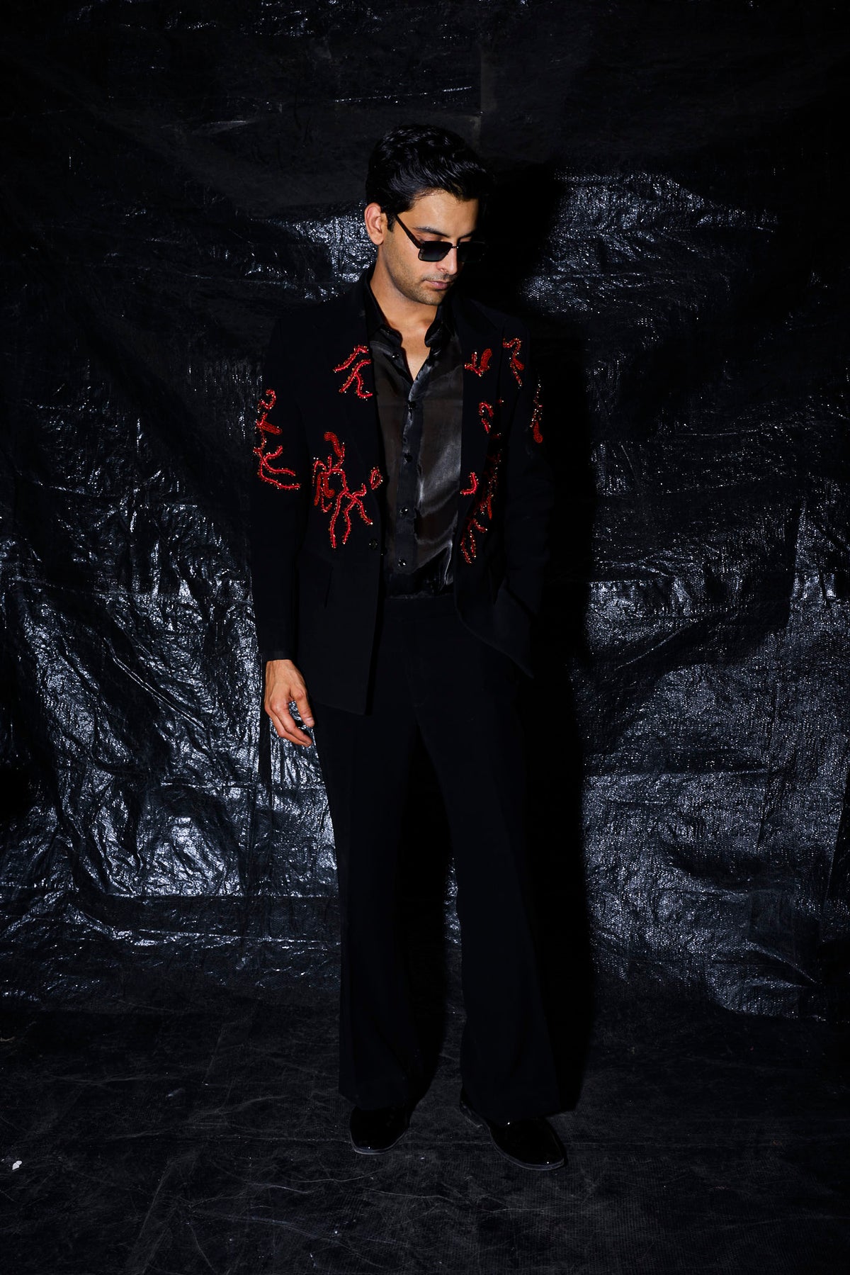 Crimson Vein Embellished Tuxedo