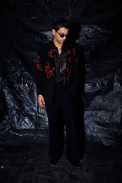 Crimson Vein Embellished Tuxedo