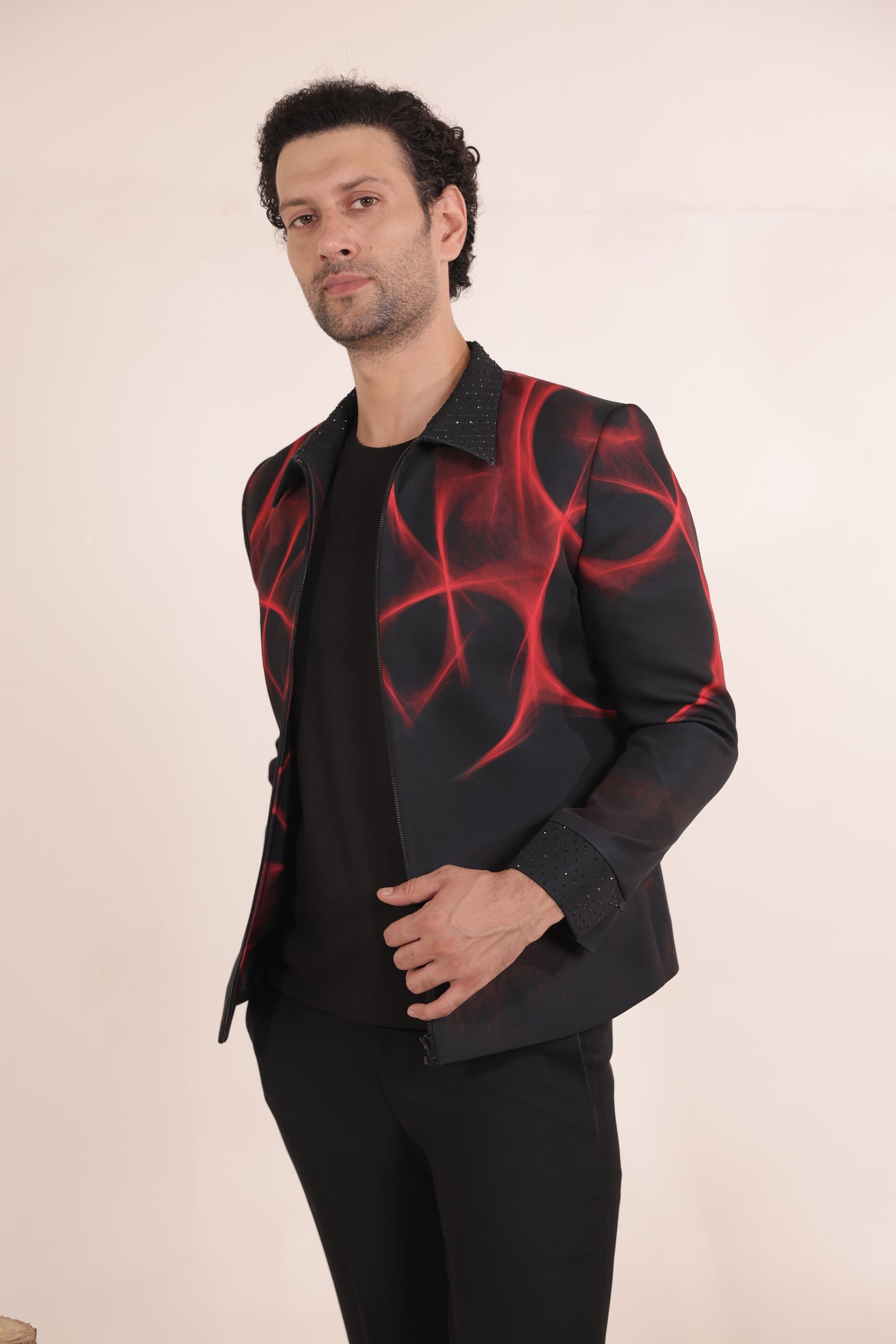The Red Flare Statement Suit Set