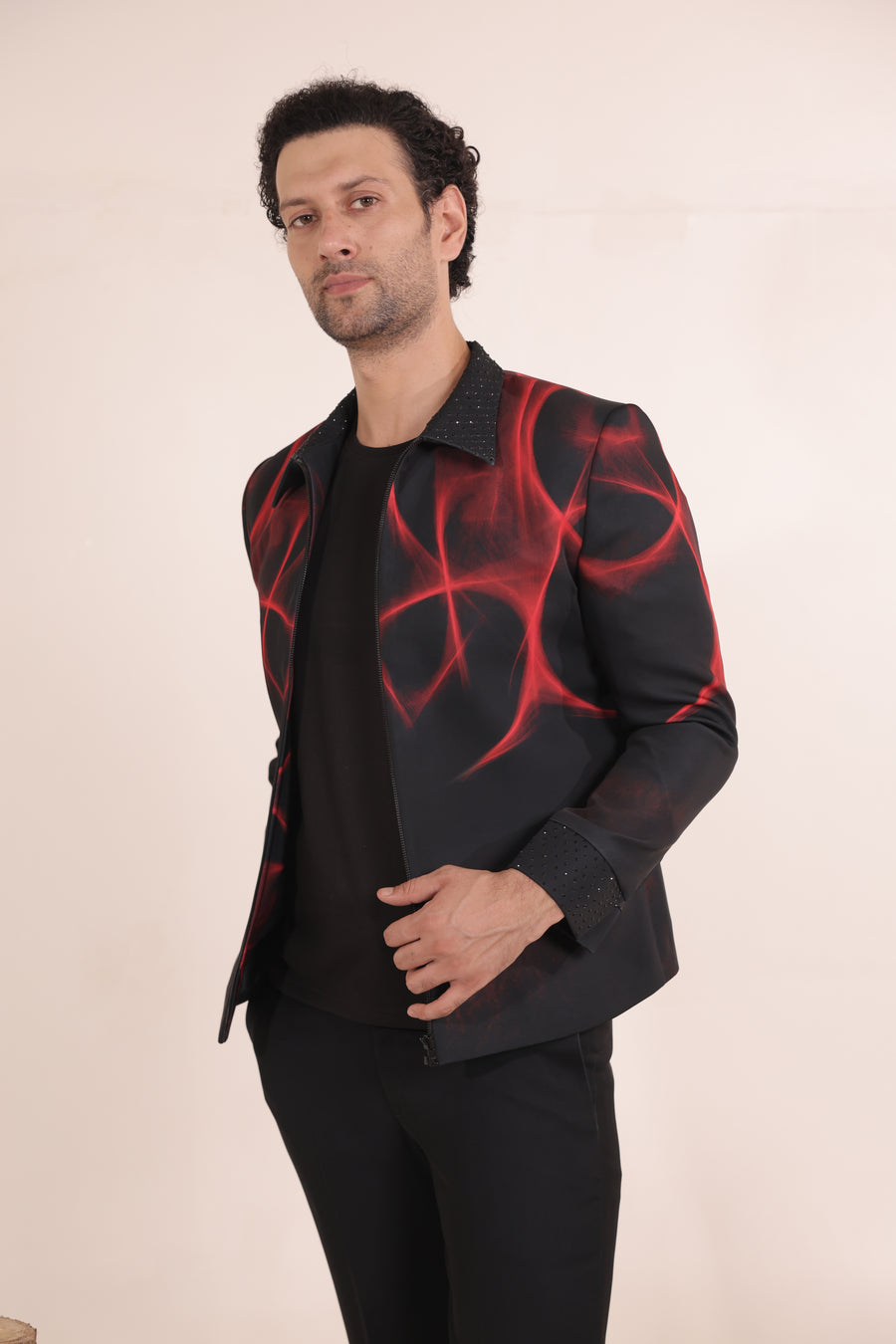 The Red Flare Statement Suit Set