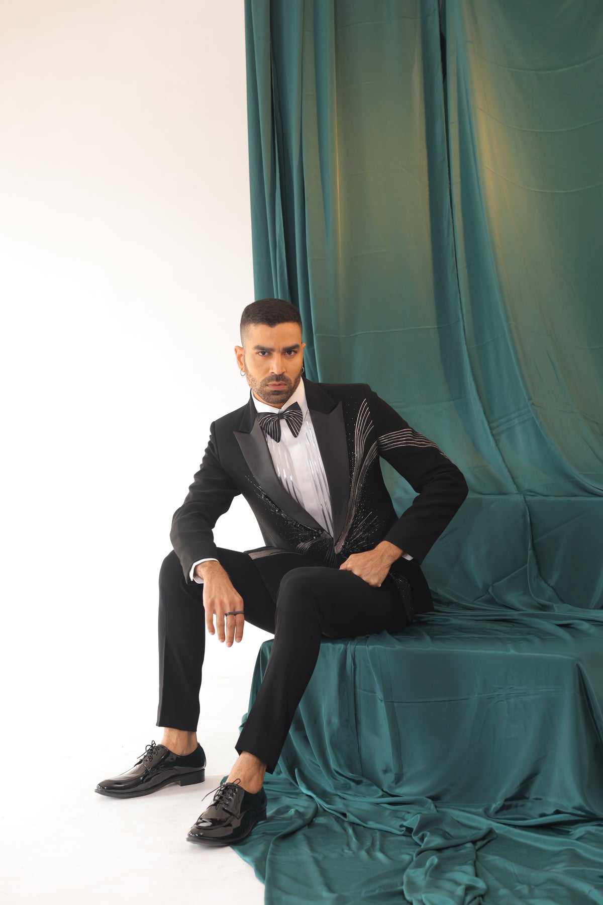 Astral Flow Metallic-Wire Dinner Suit