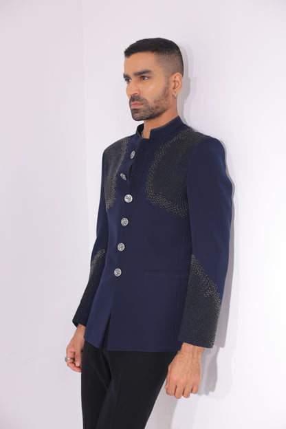 The Celestial Cobalt Embellished Bandgala