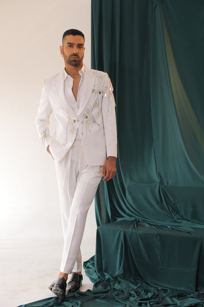 Aurelia Geometric Embellished Evening Suit